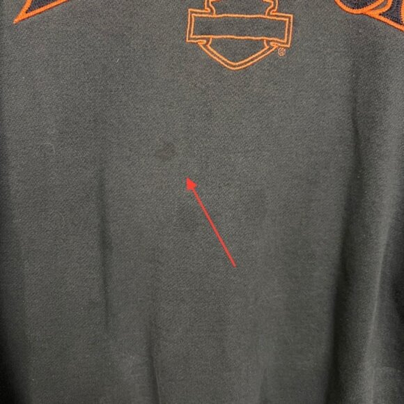 vintage Harley Davidson Men Black Orange Crewneck Sweatshirt Biker Graphic Large - Picture 3 of 8